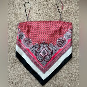 Zara printed pattern tie up crop top